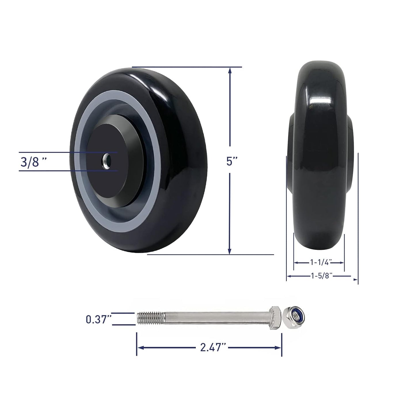 Straight Wheels for Apple Box Dolly