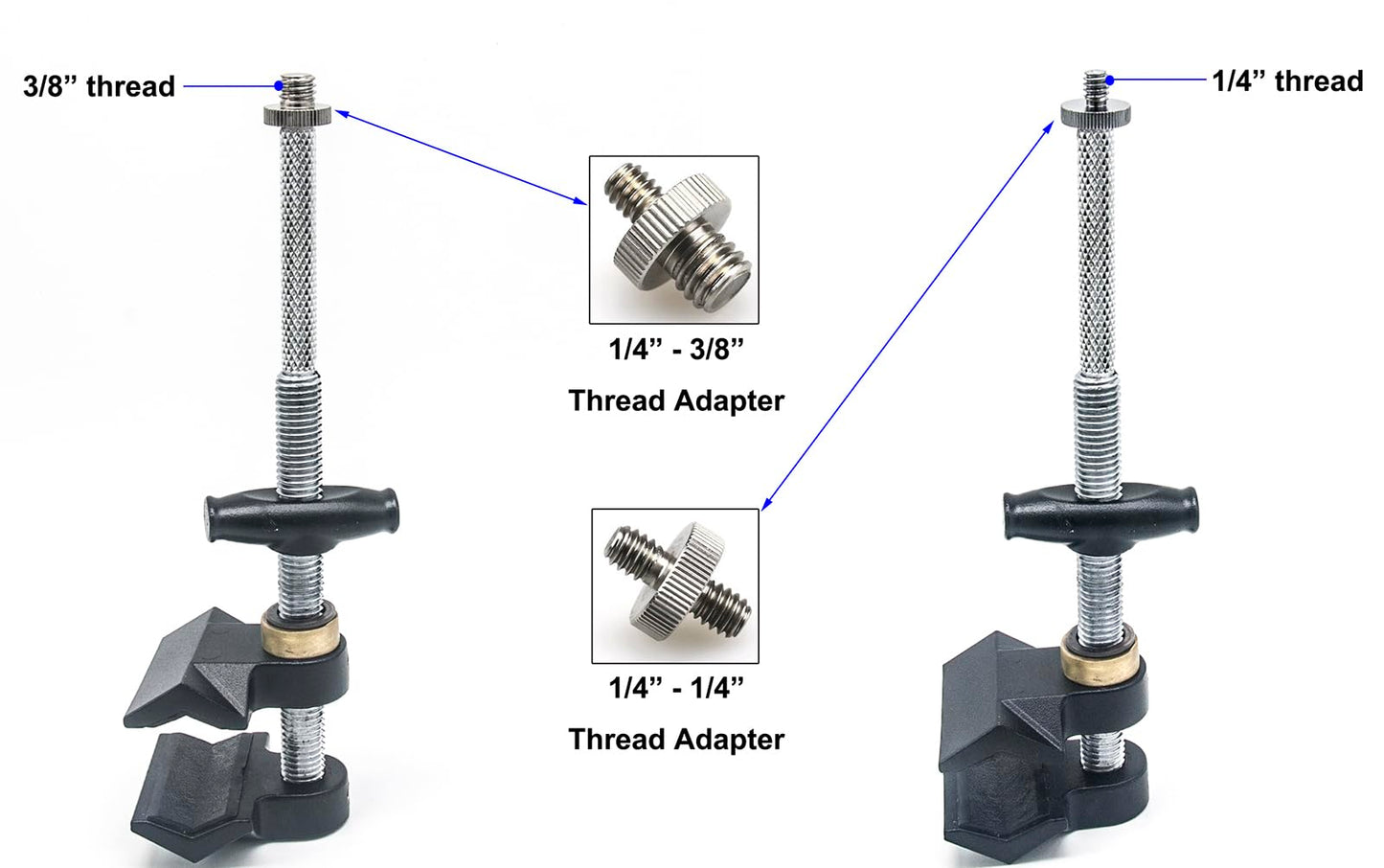 Small End Jaw Vise Clamp with 1/4-20" & 3/8" Thread