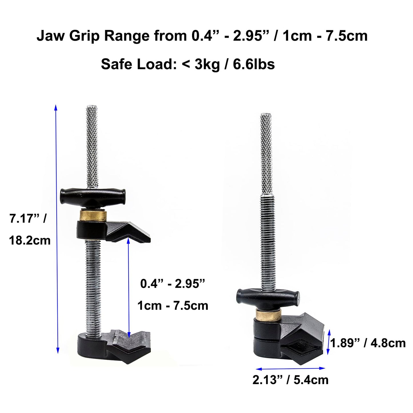 Small End Jaw Vise Clamp with 1/4-20" & 3/8" Thread