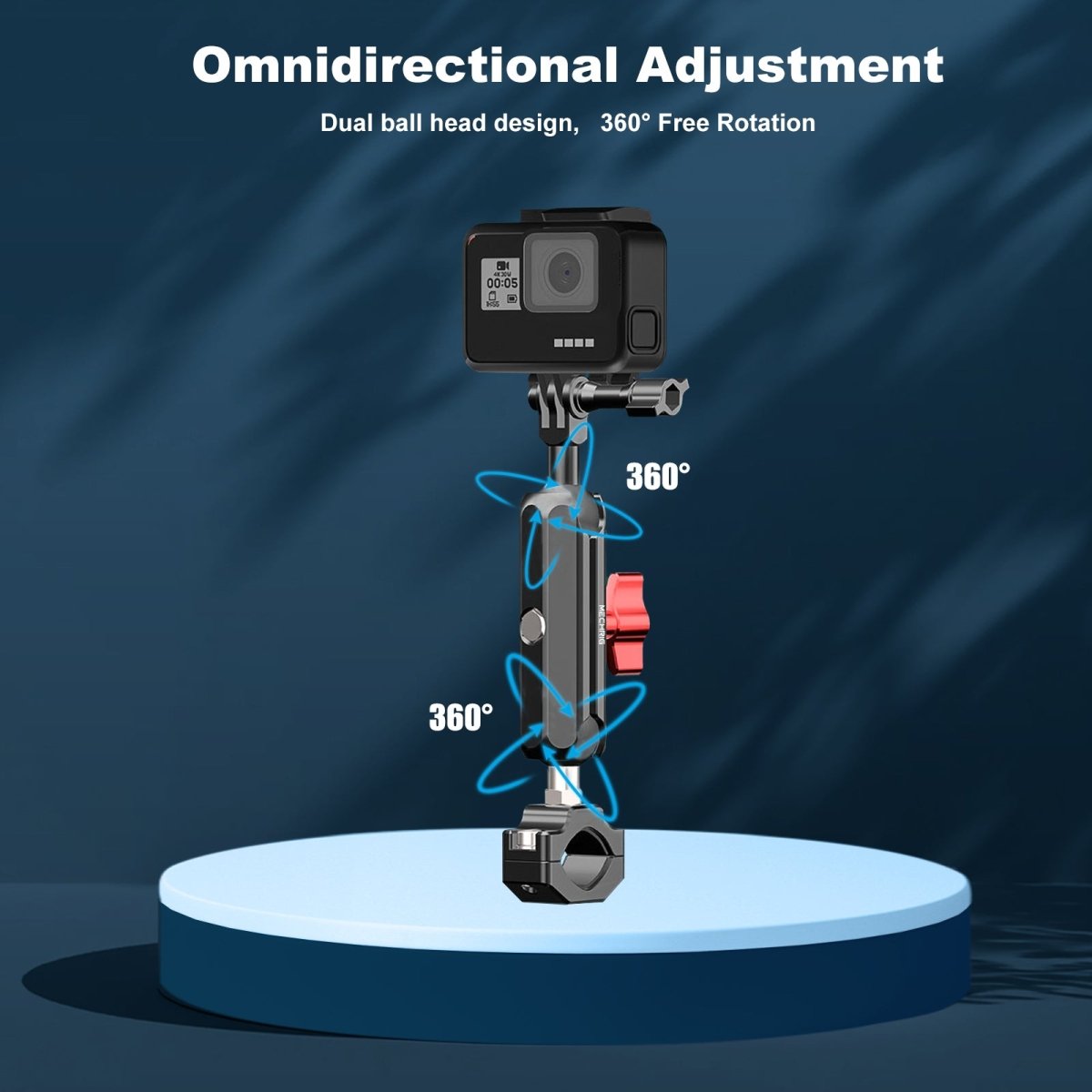 Mechrig Aluminum Ball Head Tube Clamp Bracket for Action Camera
