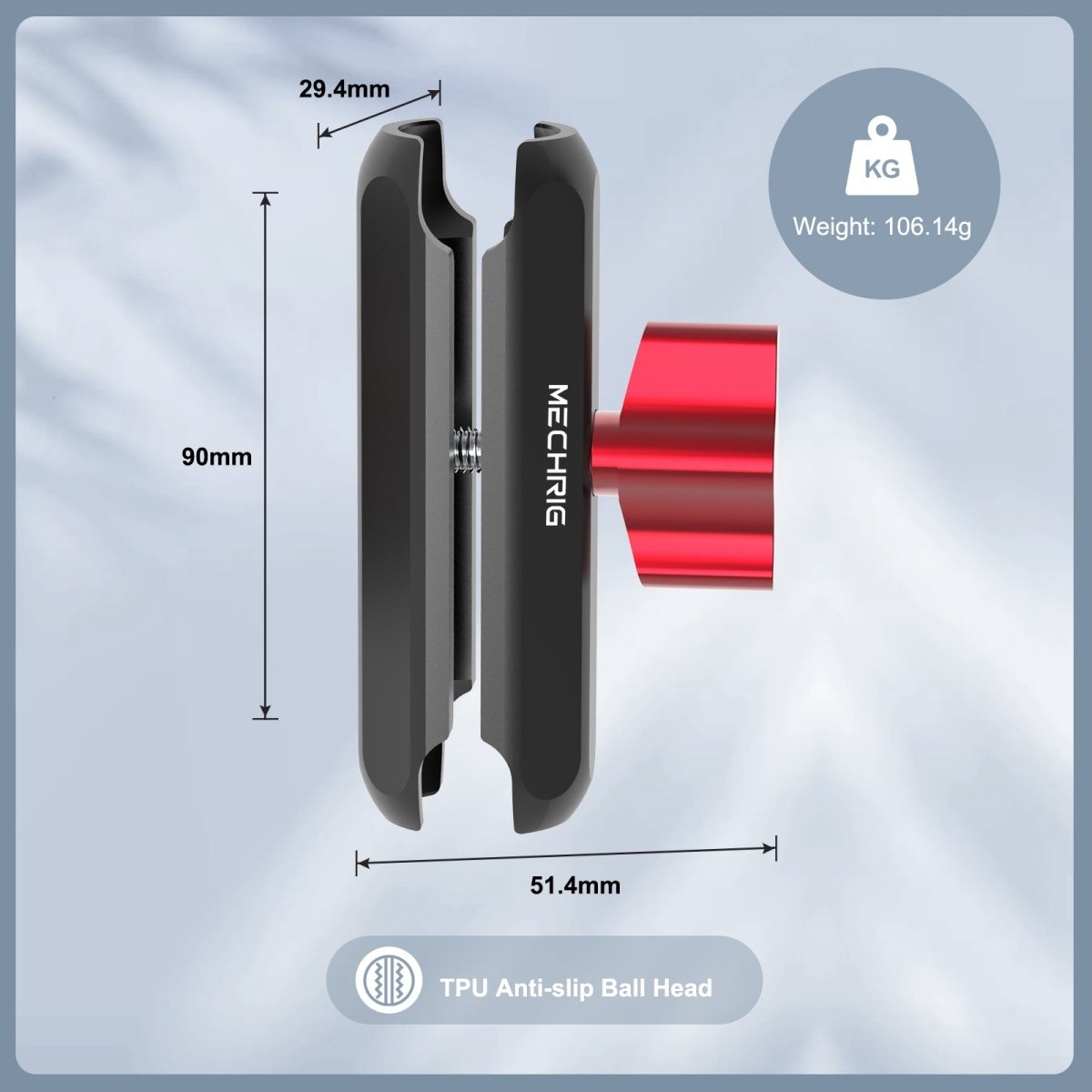 Mechrig Double Socket Arm 25 mm/1 Inch Ball Head Clamp