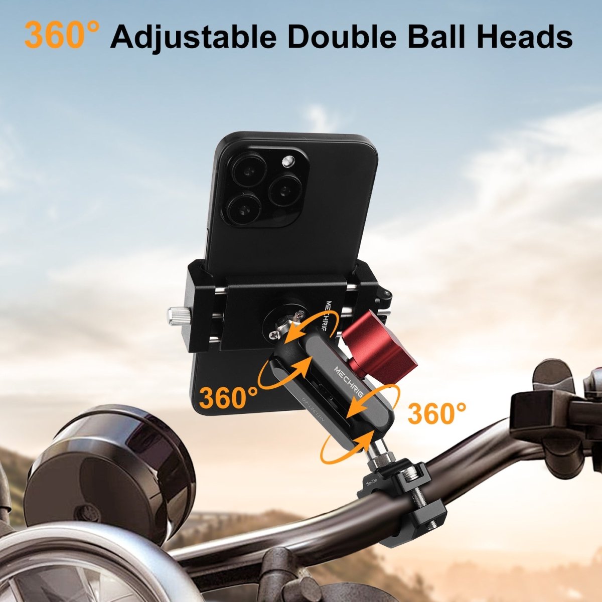 Mechrig Dual Ball Quick-Release Aluminum Handlebar Phone Mount