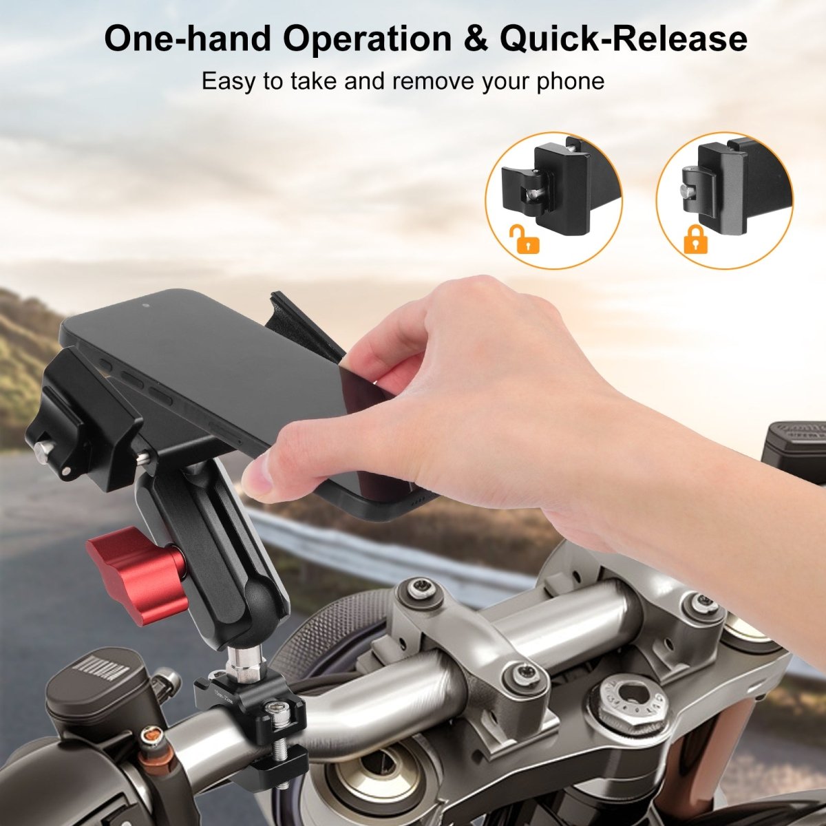 Mechrig Dual Ball Quick-Release Aluminum Handlebar Phone Mount