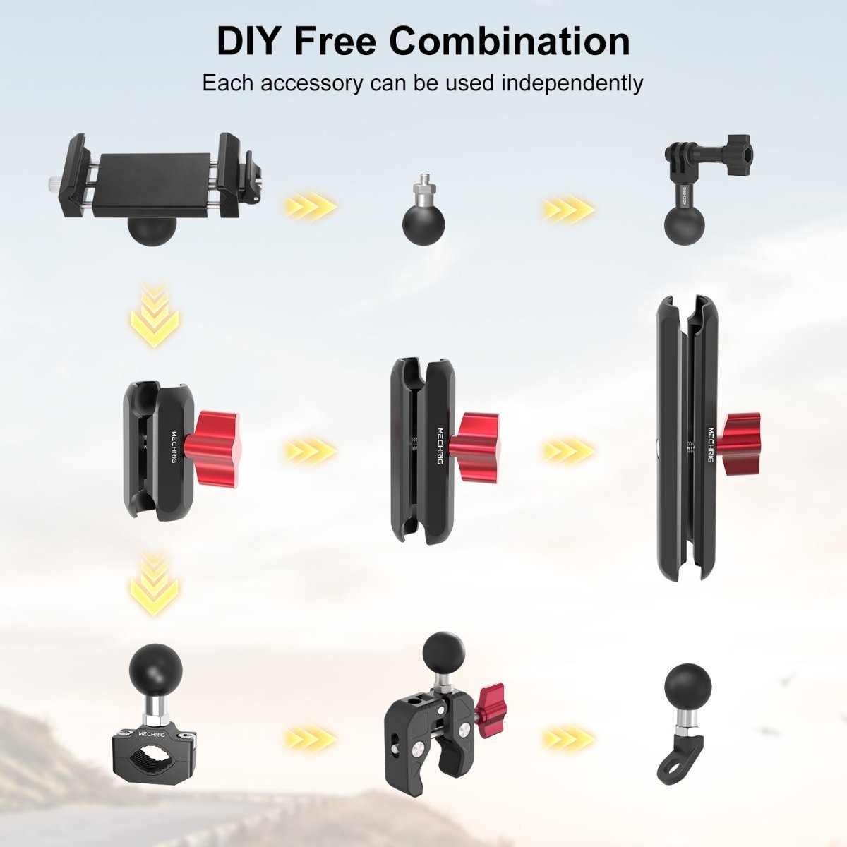 Mechrig Dual Ball Quick-Release Aluminum Handlebar Phone Mount