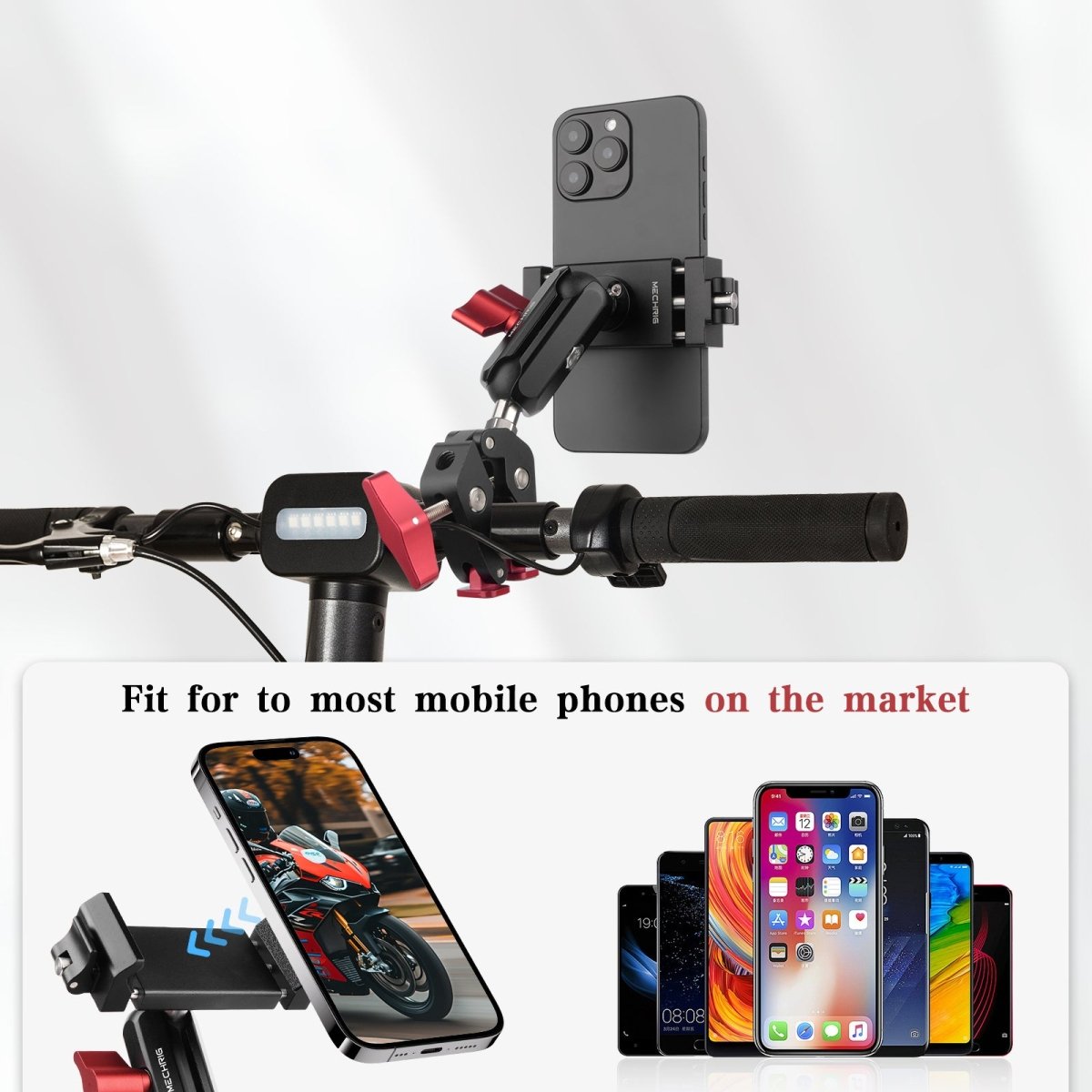 Mechrig Quick-Release 360° Ball Head Phone Mount with Super Clamp
