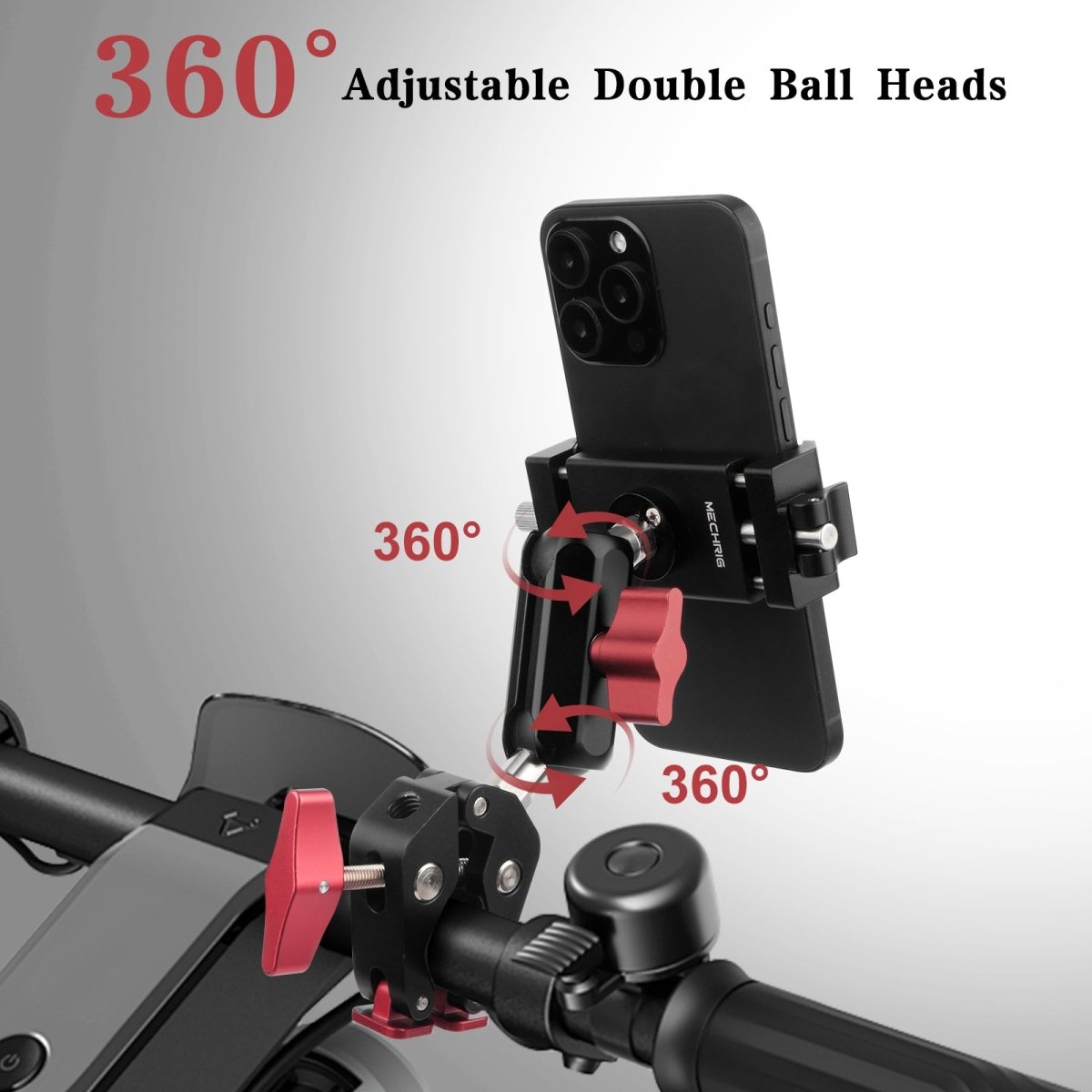 Mechrig Quick-Release 360° Ball Head Phone Mount with Super Clamp