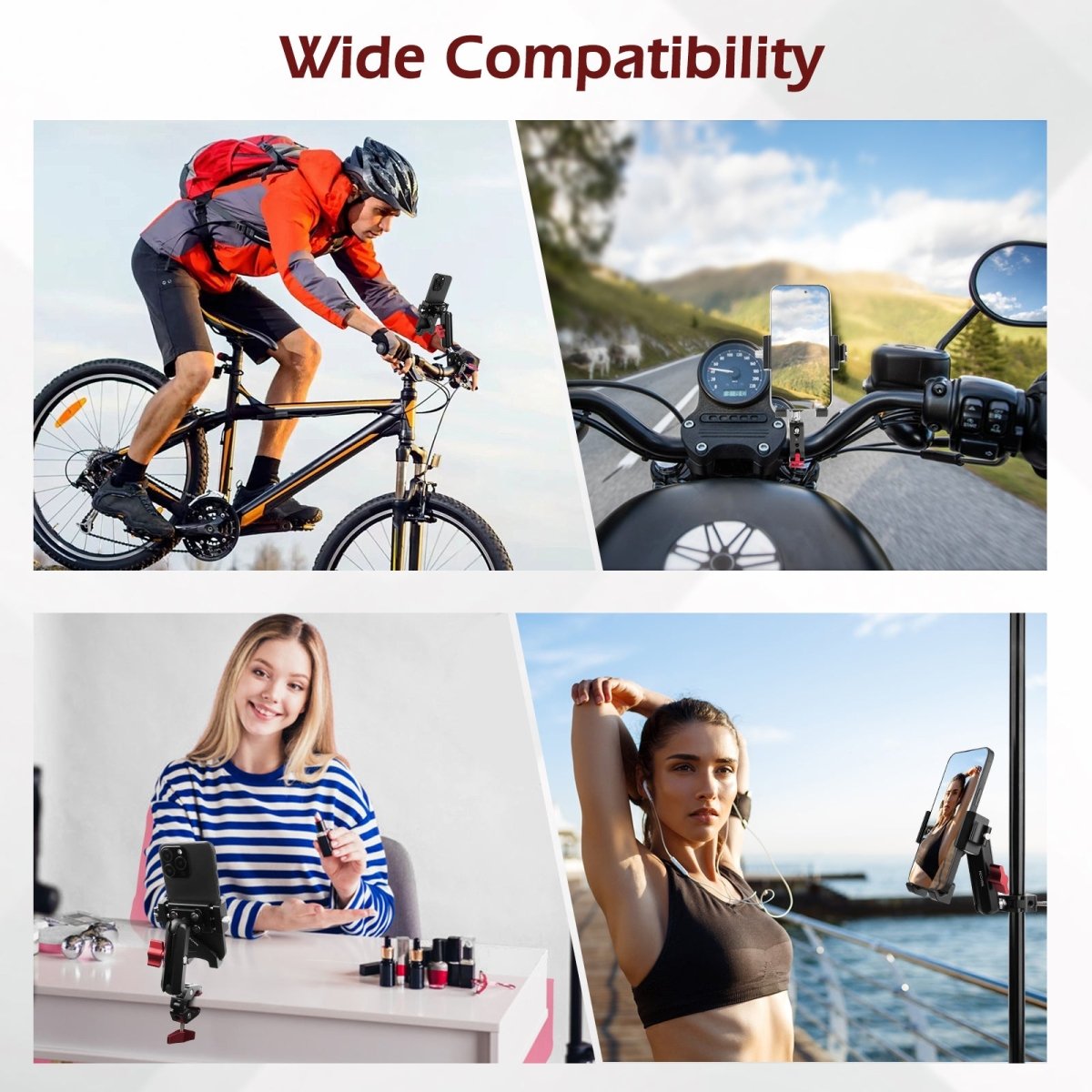 Mechrig Quick-Release Phone Mount with 360° Ball Head and Super Clamp