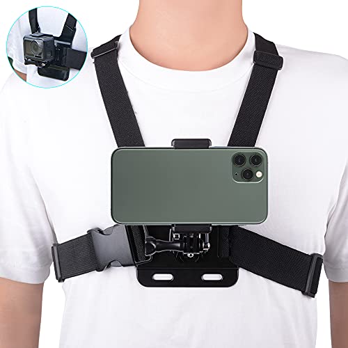 Mobile Phone Chest Mount Strap Holder ,Anti-Slide Strap Mount for Phone 360 Degree Rotary for Video Recording Camera Harness