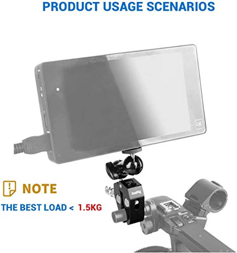 SMALLRIG Cool Ballhead Arm Super Clamp Mount Multi-Function Double Ball Adapter with Bottom Clamp