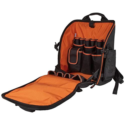 Klein Tool Bag Backpack, Heavy Duty with 21 Pockets and Large Interior, Water Resistant