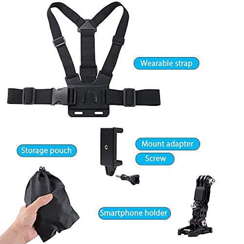 Mobile Phone Chest Mount Strap Holder ,Anti-Slide Strap Mount for Phone 360 Degree Rotary for Video Recording Camera Harness