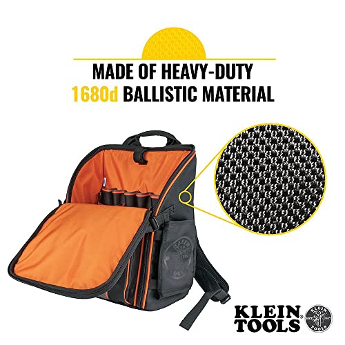 Klein Tool Bag Backpack, Heavy Duty with 21 Pockets and Large Interior, Water Resistant