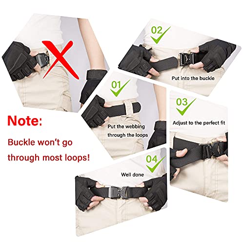 Tactical Rigger Belt, 1.5" Nylon Web Work Belt with Heavy Duty Quick Release Buckle