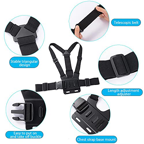 Mobile Phone Chest Mount Strap Holder ,Anti-Slide Strap Mount for Phone 360 Degree Rotary for Video Recording Camera Harness