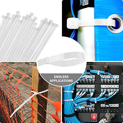 15" White Zip Ties (100 Pack)- Heavy Duty