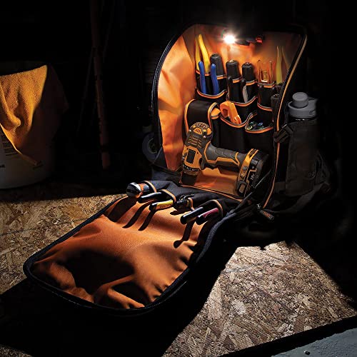 Klein Tool Bag Backpack, Heavy Duty with 21 Pockets and Large Interior, Water Resistant