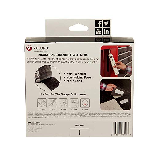 White VELCRO 2" x 15' | Professional Grade Heavy Duty Strength Holds up to 10 lbs on Smooth Surfaces | Indoor Outdoor Use