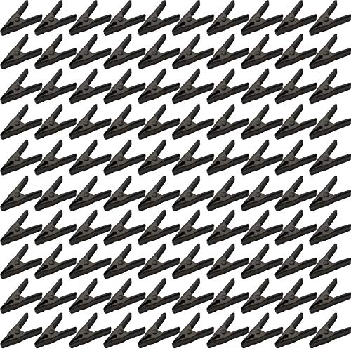 100 pcs. 2" Inch Spring Metal Clamps - All Black