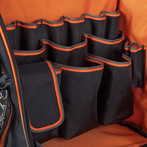 Klein Tool Bag Backpack, Heavy Duty with 21 Pockets and Large Interior, Water Resistant