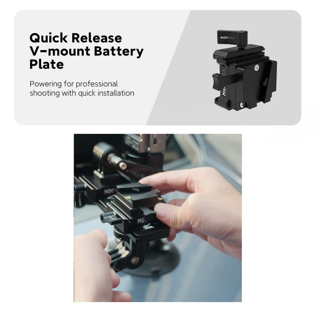 Movmax Quick Release V-Mount Battery Plate