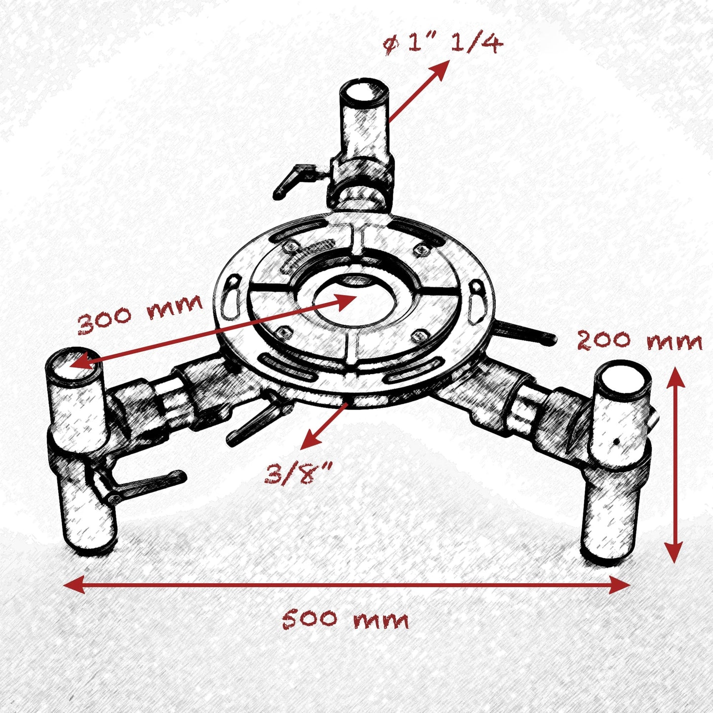 1" 1/4 (CALLED) 42mm MITCHELL THREE LEGS