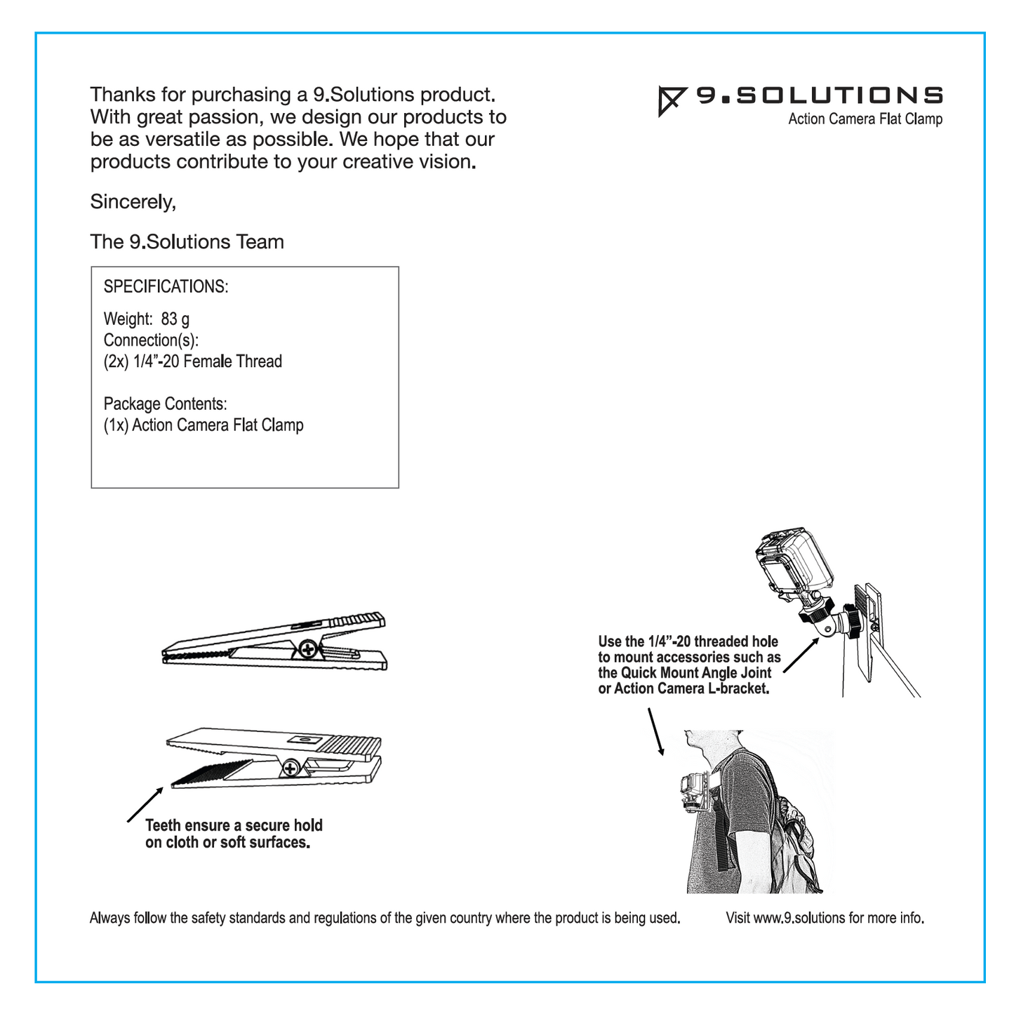 Action Camera Flat Clamp - Grip Support Store