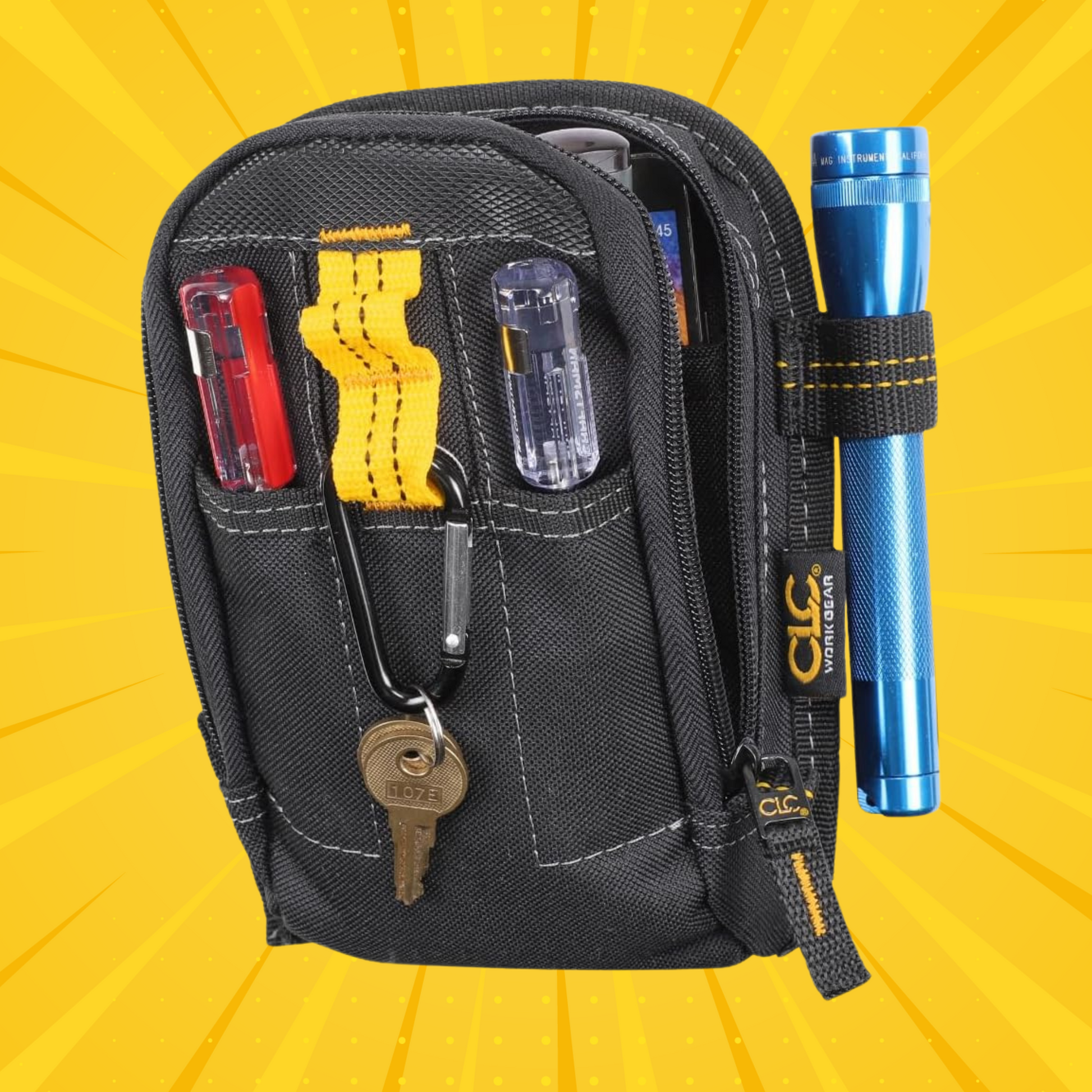 Custom Leathercraft "Carry-All" Mini  Pouch - Grip Support Store