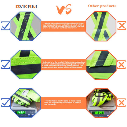 Reflective Vest with Hi Vis Bands - One Size Fits All