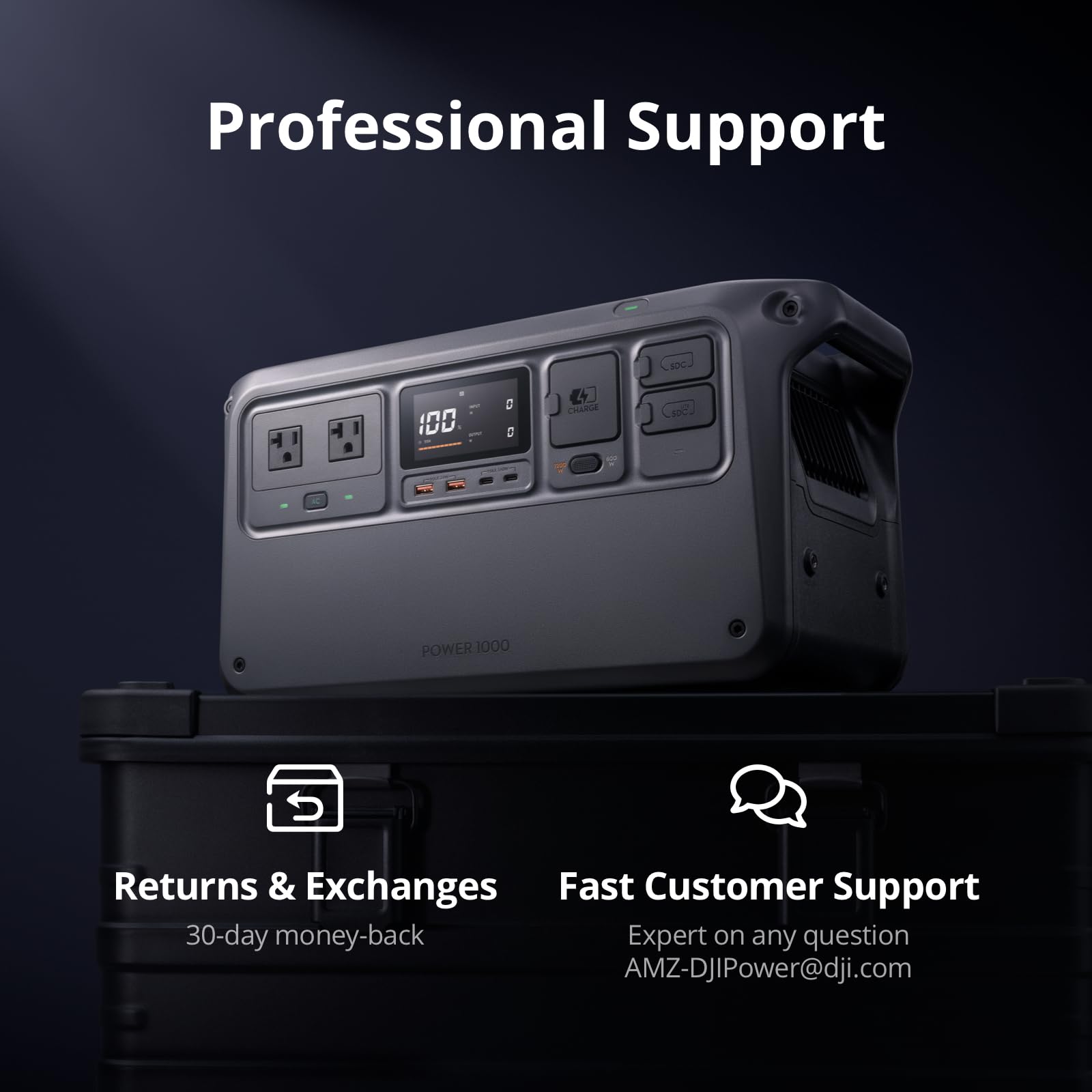 DJI Power 1000 Portable Power Station, 2200W (Peak 2600W) AC/140W - Grip Support Store