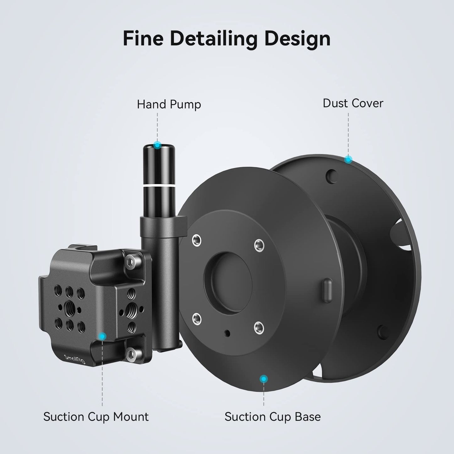 SmallRig 6″ Suction Cup Camera Mount, Car Mount for Camera/Smartphone on Car/Clean and Smooth Surfaces, Max 8kg Load for Speeds up to 80km/h (50mph), Recommend up to 15kg Load When Stationary - 4114