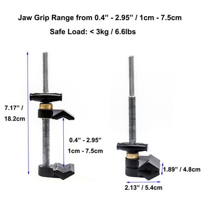 Small End Jaw Vise Clamp with 1/4-20" & 3/8" Thread