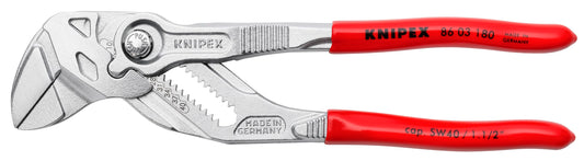 KNIPEX - Cobra Pliers, 7-1/4-Inch, Chrome (86 03 180), Red