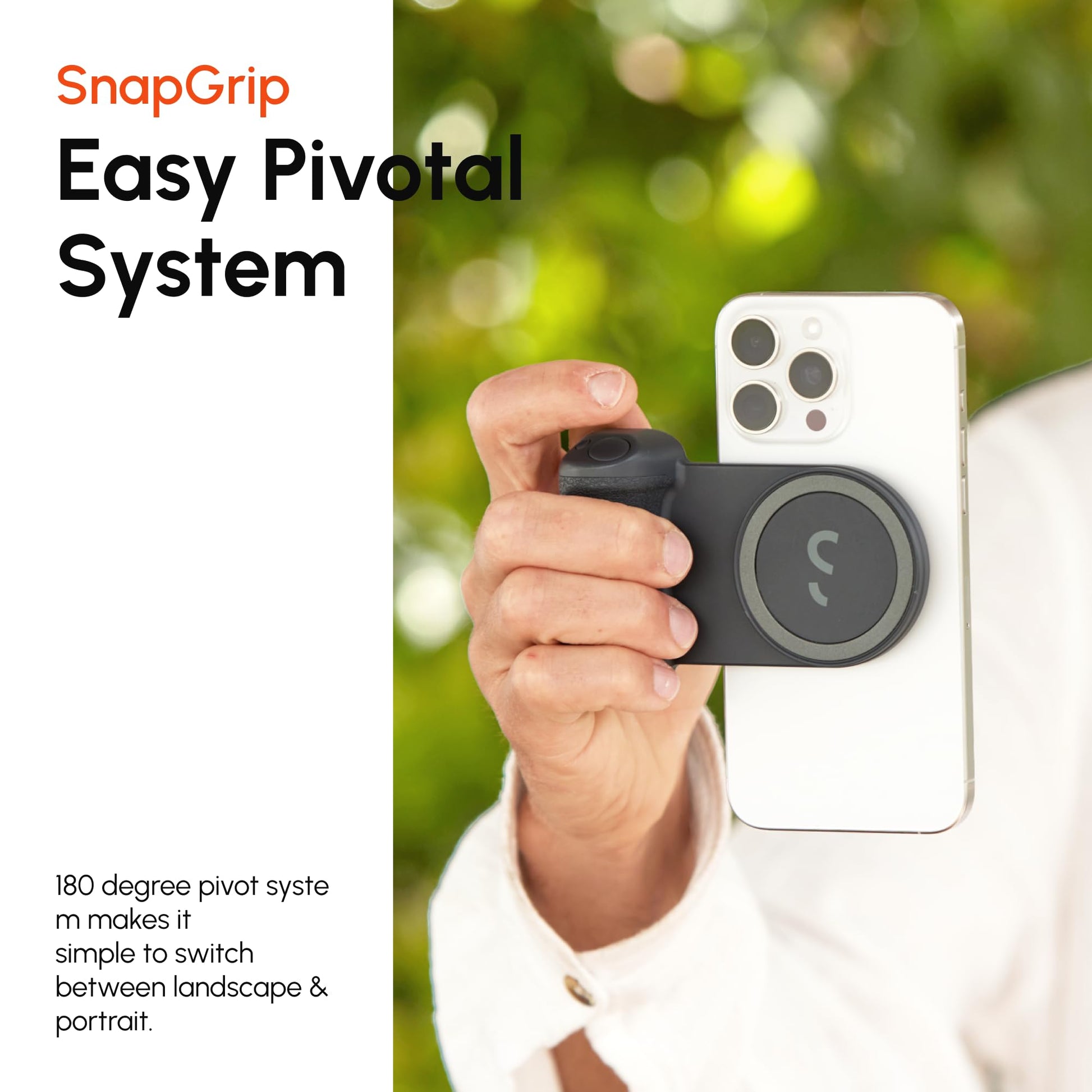 ShiftCam SnapGrip Pro - Mobile Battery Grip with Wireless Shutter Button - Magnetic Mount Snaps on to Any Phone - Grip Support Store