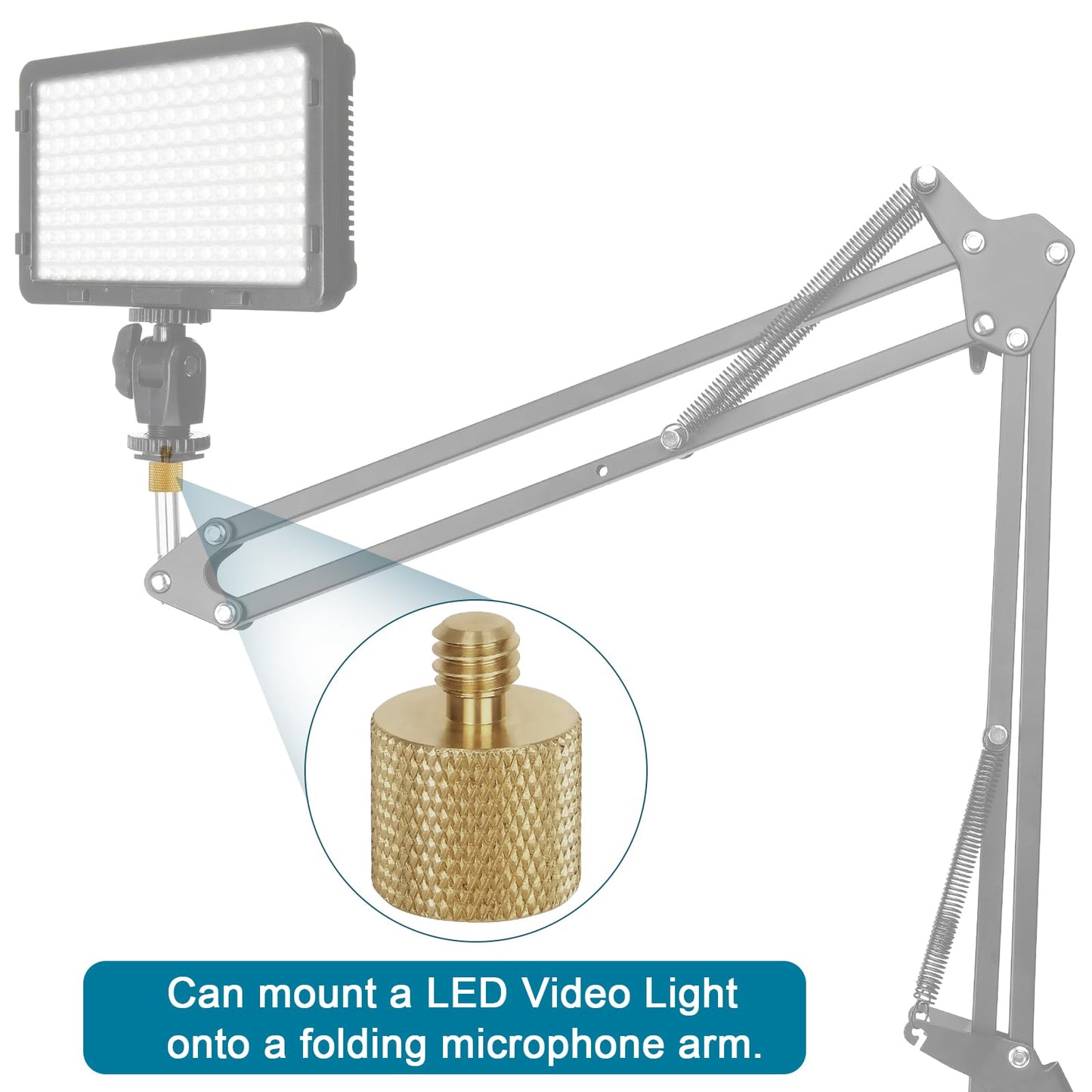 3/8"-16 Female to 1/4"-20 Male Thread (Brass)- 2 Pack - Grip Support Store