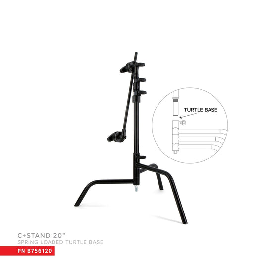 20" C+Stand w/Turtle Base, Grip Head & Arm Black