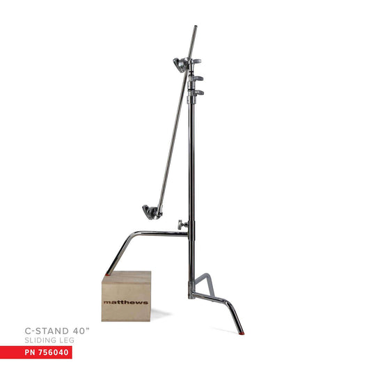 40" C-Stand w/Sliding Leg, Includes Grip Head & Arm Black