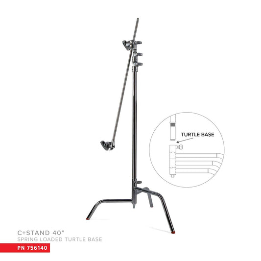 Matthews 40" C Stand w/Spring Loaded Turtle Base, Includes Grip Head & Arm