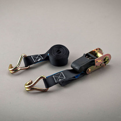 25mm (1") BLACK RATCHET HOOK STRAP - Grip Support Store