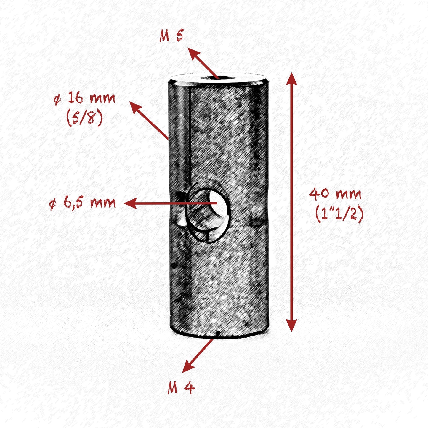 M4 - M5 STARTER PIN 16mm ( 5/8" ) 40mm ( 1" 57 ) LENGTH SET - Grip Support Store