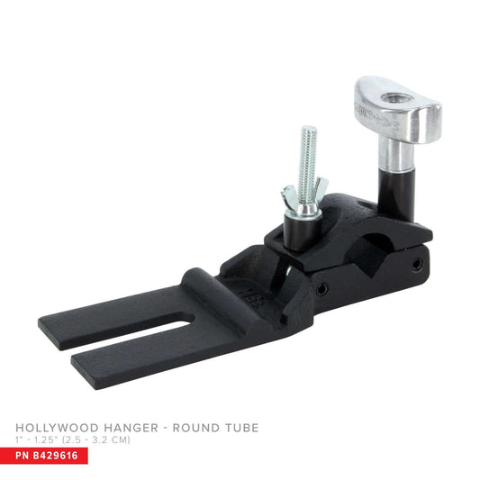 Hollywood Hanger for 1" Round Tube and 1-1/4" Pipe Black