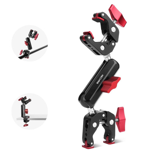 Mechrig 360° Adjustable Dual Super Clamp Mount with Ball Head Arm
