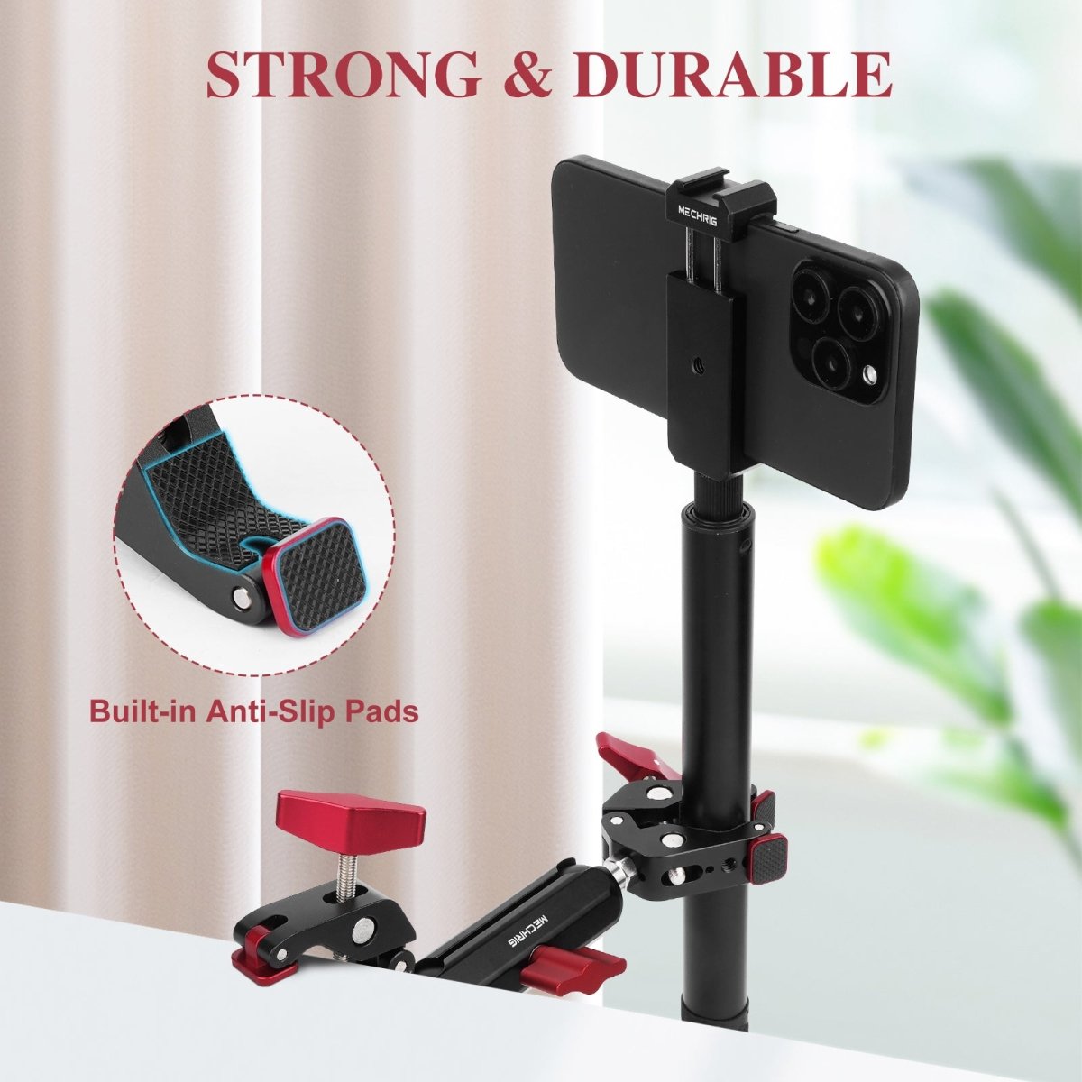 Mechrig 360° Adjustable Dual Super Clamp Mount with Ball Head Arm