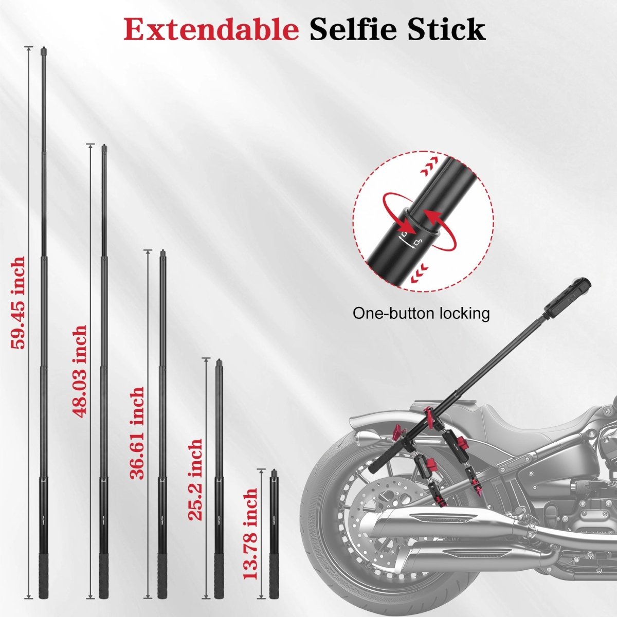 Mechrig Adjustable Camera Mount with 5-Section Pole and Four Super Clamps
