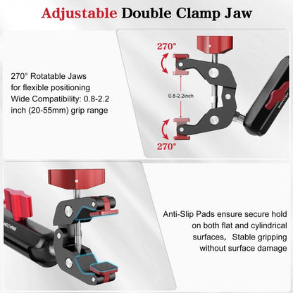 Mechrig Adjustable Camera Mount with 5-Section Pole and Four Super Clamps