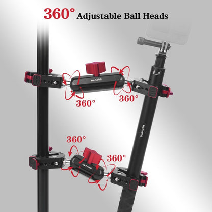 Mechrig Adjustable Camera Mount with 5-Section Pole and Four Super Clamps