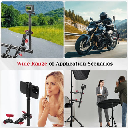 Mechrig Adjustable Camera Mount with 5-Section Pole and Four Super Clamps