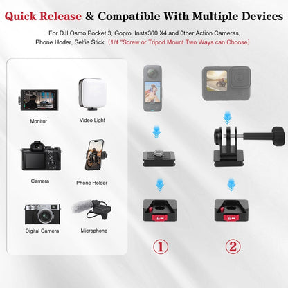 Mechrig Adjustable Camera Mount with 5-Section Pole and Four Super Clamps