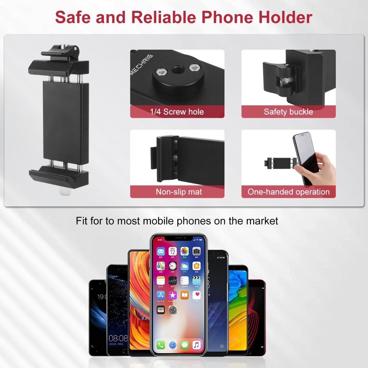 Mechrig Dual Ball Magic Arm Super Clamp Mount with GoPro Adapter & Phone Clamp