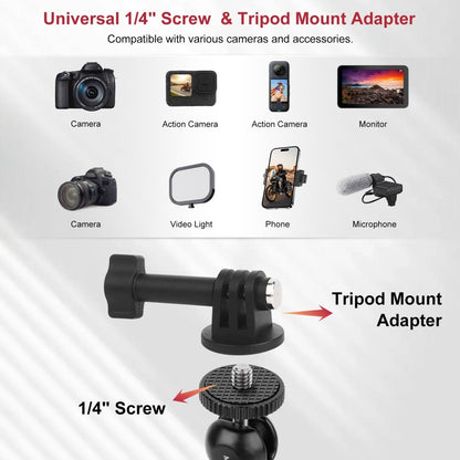 Mechrig Dual Ball Magic Arm Super Clamp Mount with GoPro Adapter & Phone Clamp