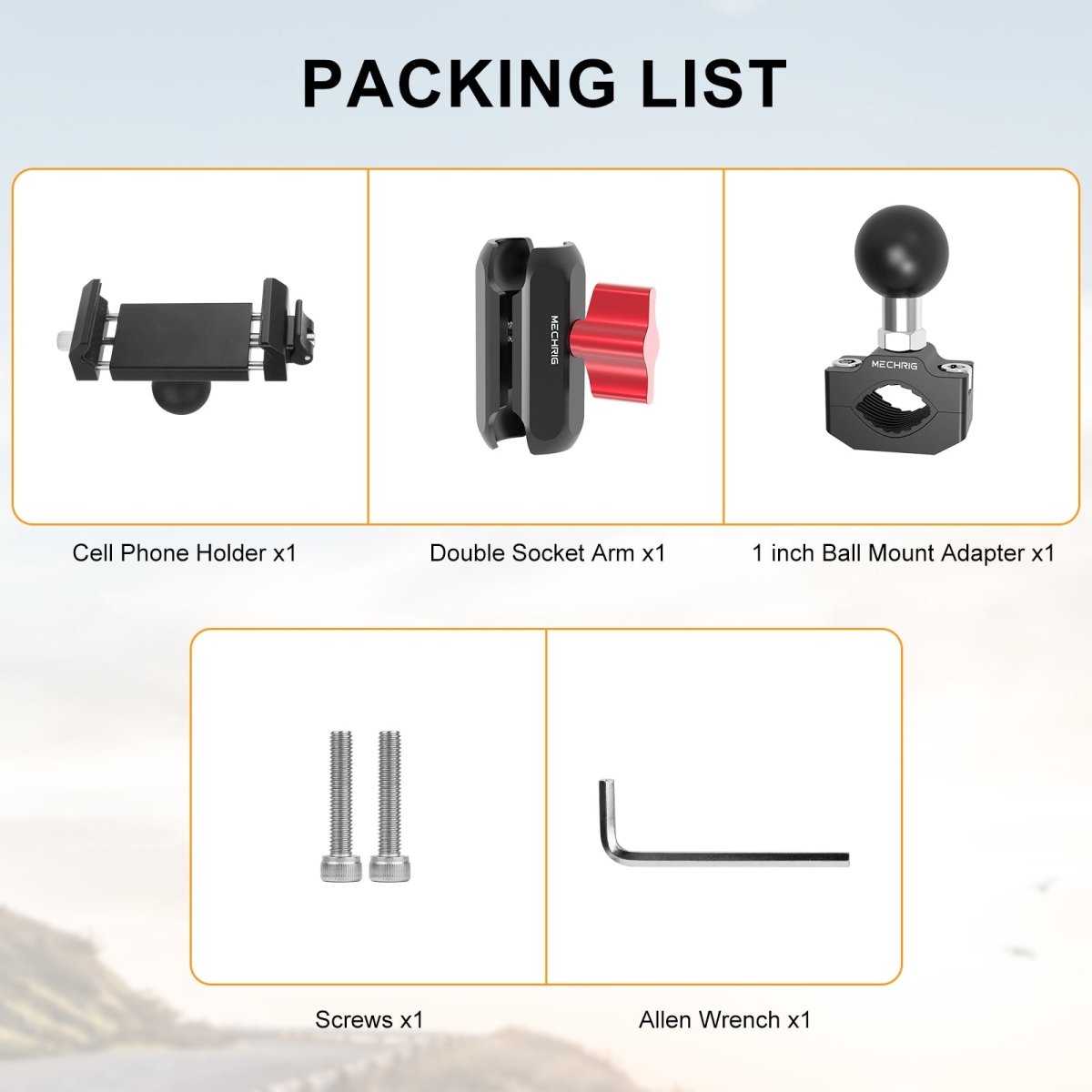 Mechrig Dual Ball Quick-Release Aluminum Handlebar Phone Mount